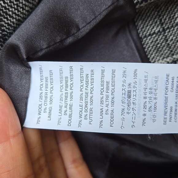 J Crew Regent Blazer in Glen Plaid Size 2 Houndstooth Tweed Wool Blend Jacket - Picture 4 of 5